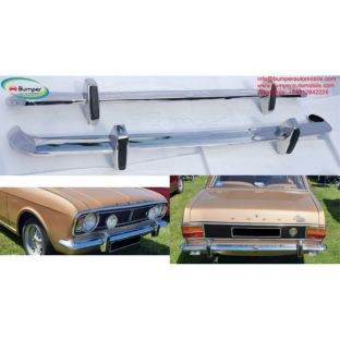 Ford Lotus Cortina MK2 bumpers (1966-1970) with 4xover riders
